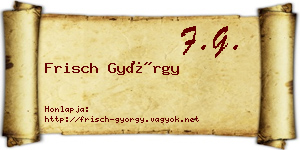 Frisch György névjegykártya